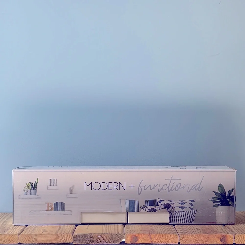 NIB Premier Home Modern Functional 4 Pieces Floating Wall Rustic Wooden Shelf !